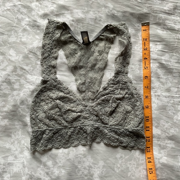 Aerie Heather Gray Floral Racerback Bralette - Picture 6 of 8